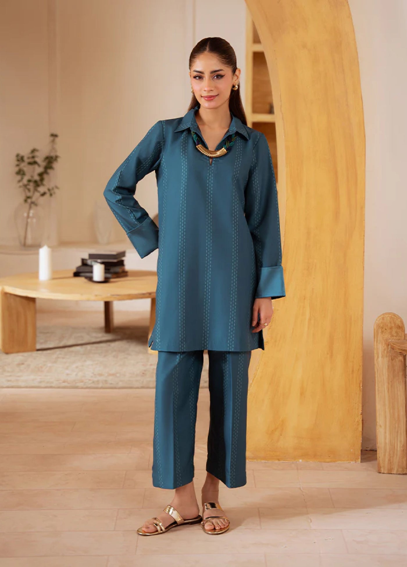 Basics by Gulaal Pret Embroidered Poly Lawn 2 Piece PL-25-S Ocean Drift - Summer Collection