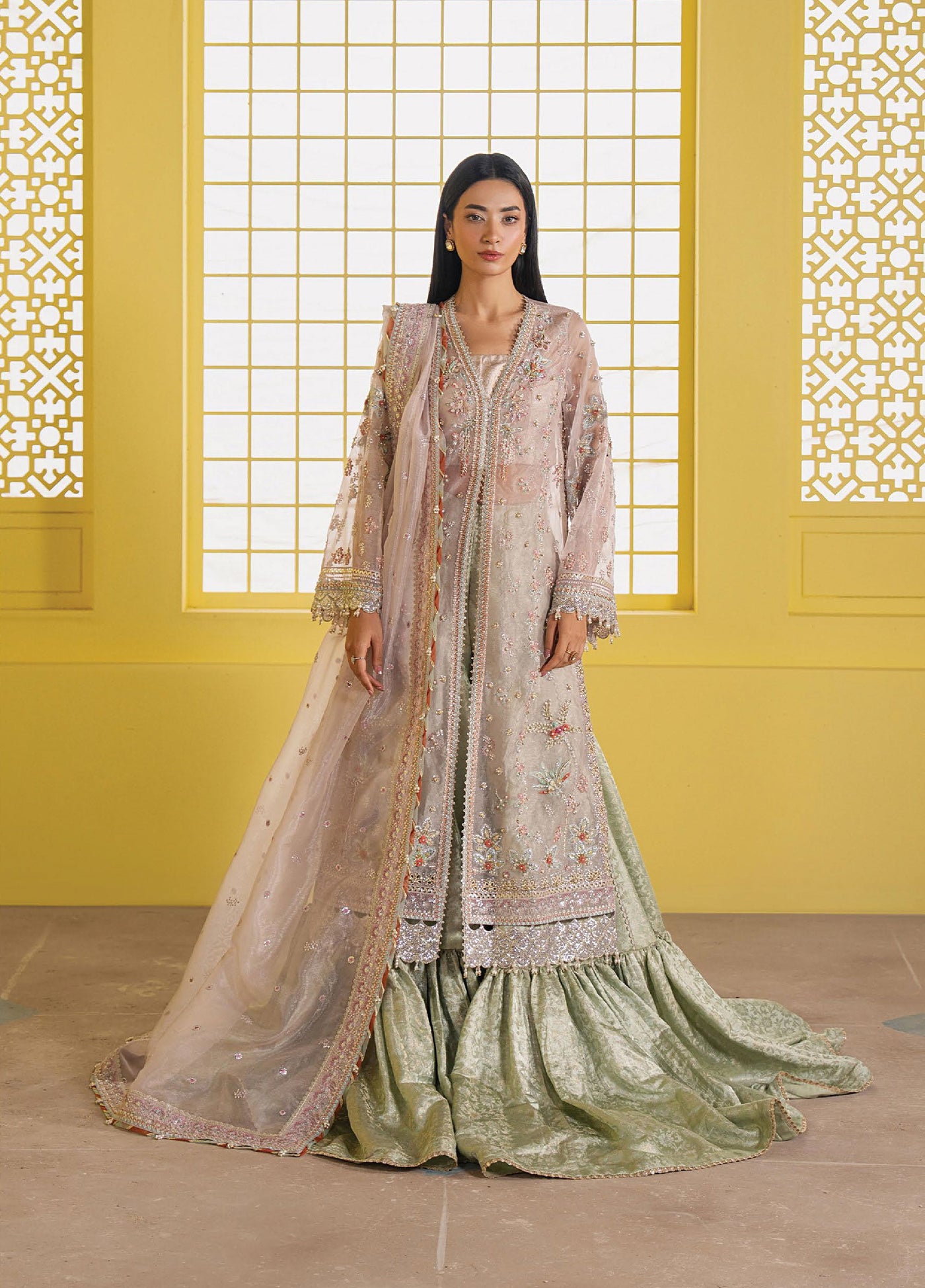 Solaris by Ayzel Unstitched Formals Organza Suits 3 Piece AAF25SW Solyn - Wedding Collection