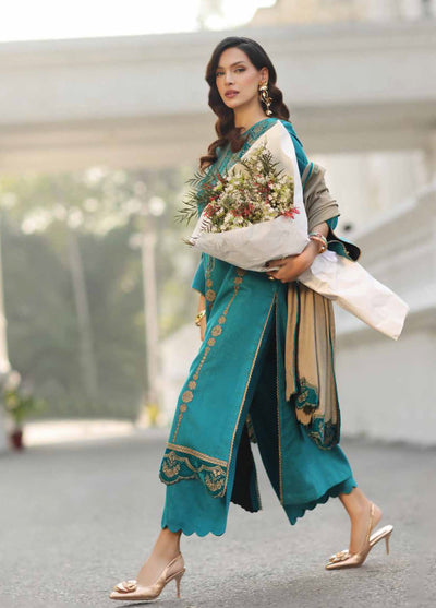 Charizma Signature Unstitched Embroidered Peach Leather 3 Piece CRZ25SP CSW5-04 - Winter Collection