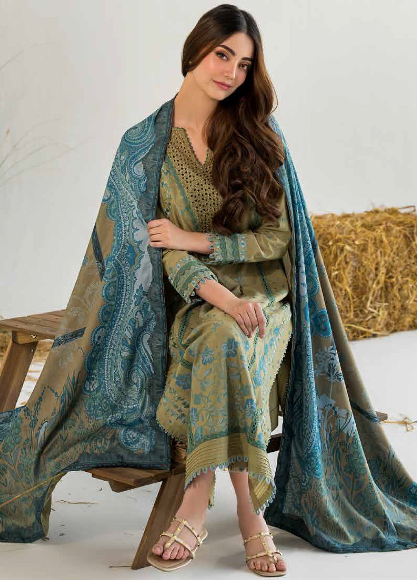 Sobia Nazir Winter Embroidered Khaddar Suits 3 Piece SN25WU D-06 B - Winter Collection