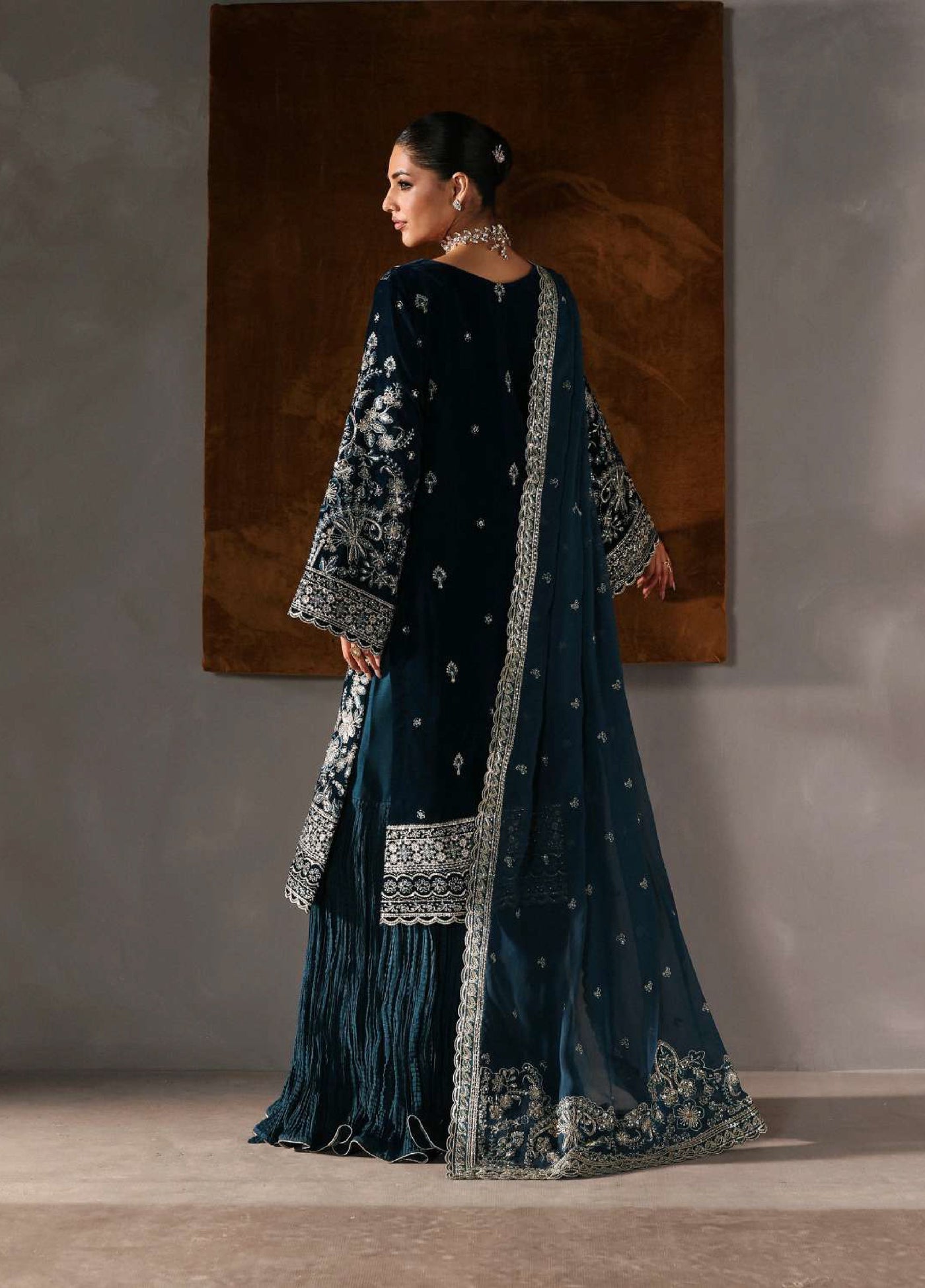 Marais by Gulaal Unstitched Velvet Embroidered 3 Piece Suits GL25VF GL-25-V11 Morena - Festive Collection