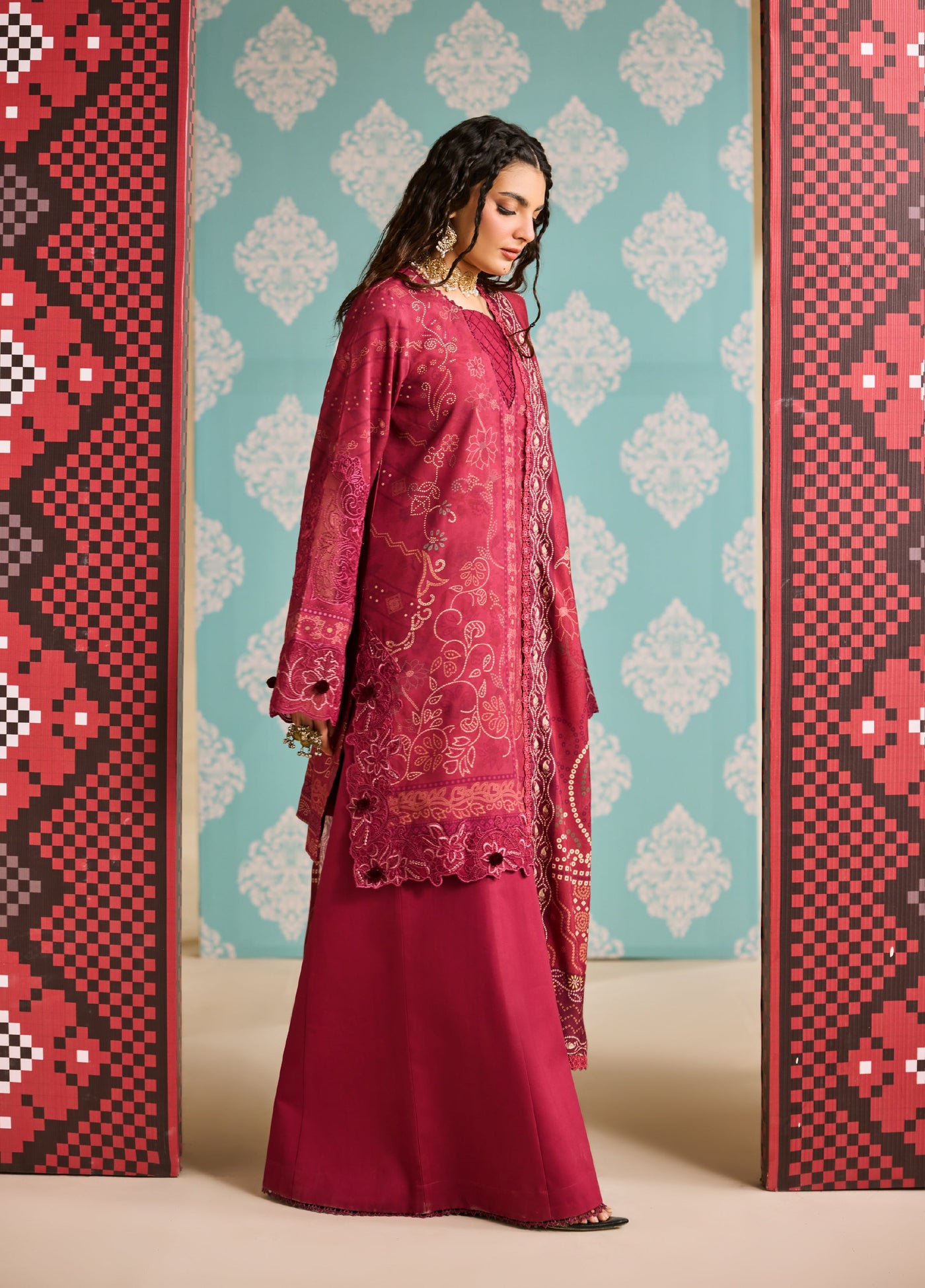 Zync by Florent One Nation Unstitched Khaddar Embroidered Suits 3 Piece FL25ON FL-8B - Casual Collection