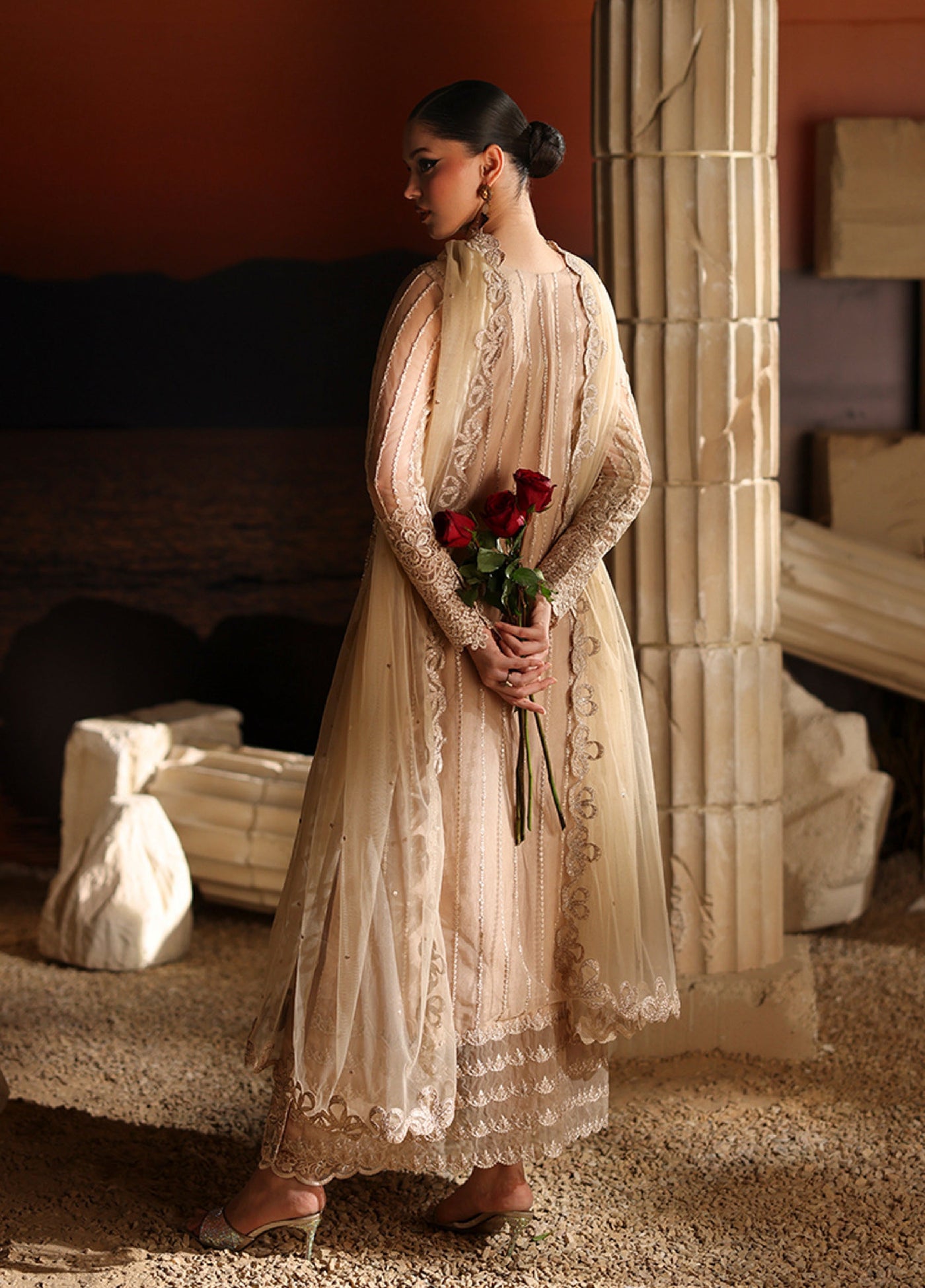 Luxe by Azure Unstitched Chiffon Embroidered Suits 3 Piece AZ25LF Elan - Festive Collection