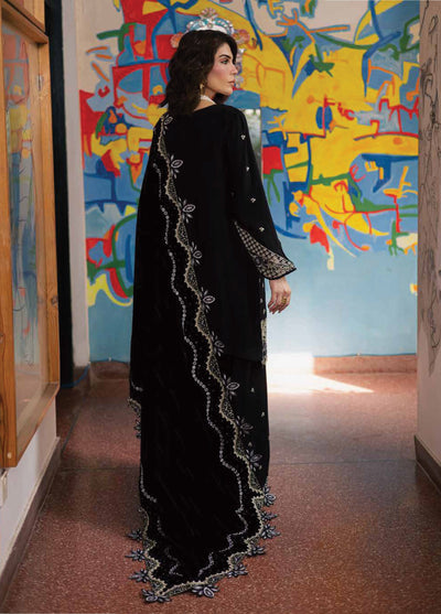 Nureh Exclusive Unstitched Luxury Leather Peach Embroidered Suits 3 Piece NU25LV NE-185 - Festive Collection