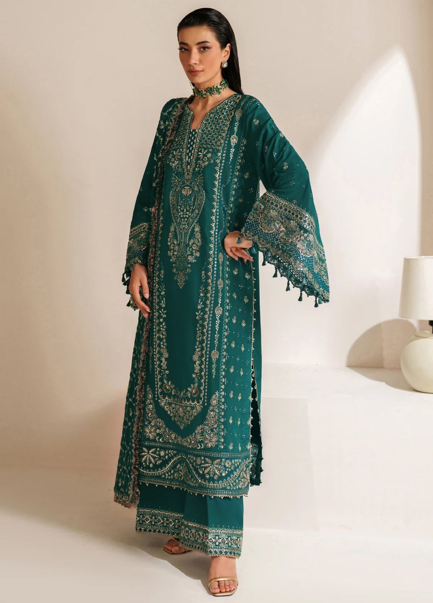 Xenia Formal Unstitched Luxury Raw Silk Suits 3 Piece XE25FL Seriya - Formals Collection
