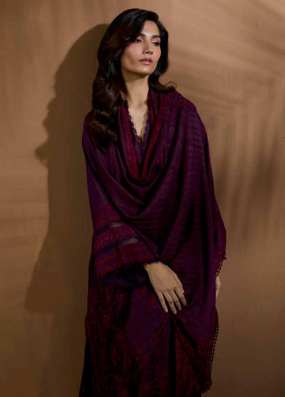 Sobia Nazir Unstitched Shawl Embroidered Herringbone 3 Piece SN25SW D-02 B - Winter Collection