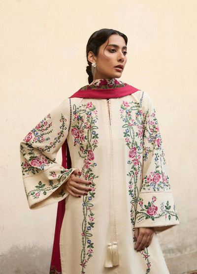 Jugnu by Hussain Rehar Unstitched Karandi Embroidered Suits 3 Piece HR25JW Zura - Winter Collection