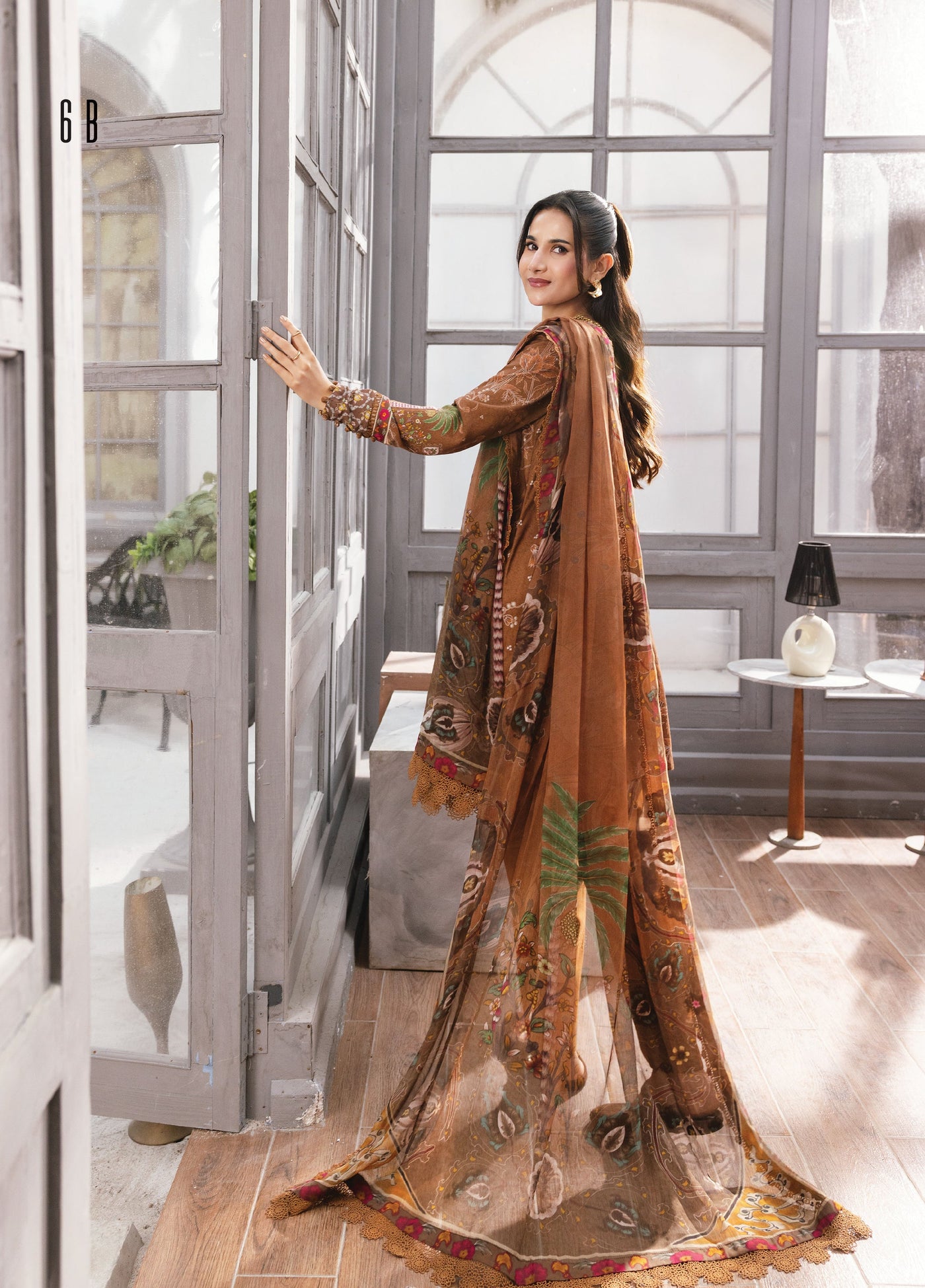 M Basics By Maria B Unstitched Digital Printed Linen 3 Piece MB25UW 1106-B - Winter Collection