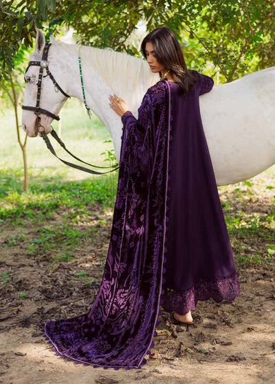 Nureh Exclusive Unstitched Luxury Palachi Embroidered Leather Peach Suits 3 Piece NU25PS NE-187 - Winter Collection