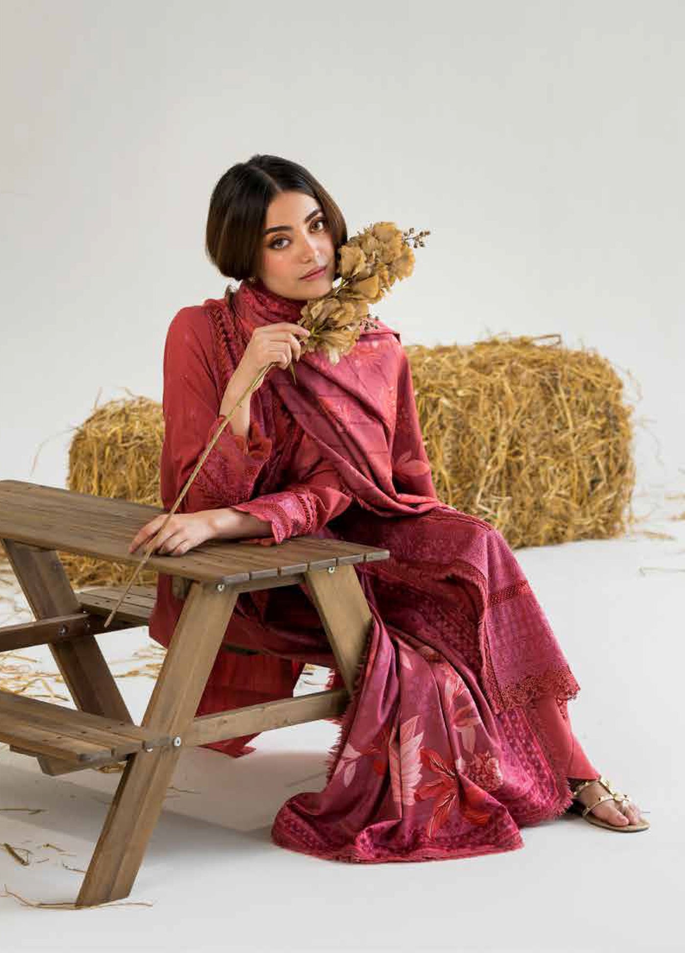 Sobia Nazir Winter Embroidered Khaddar Suits 3 Piece SN25WU D-04 B - Winter Collection