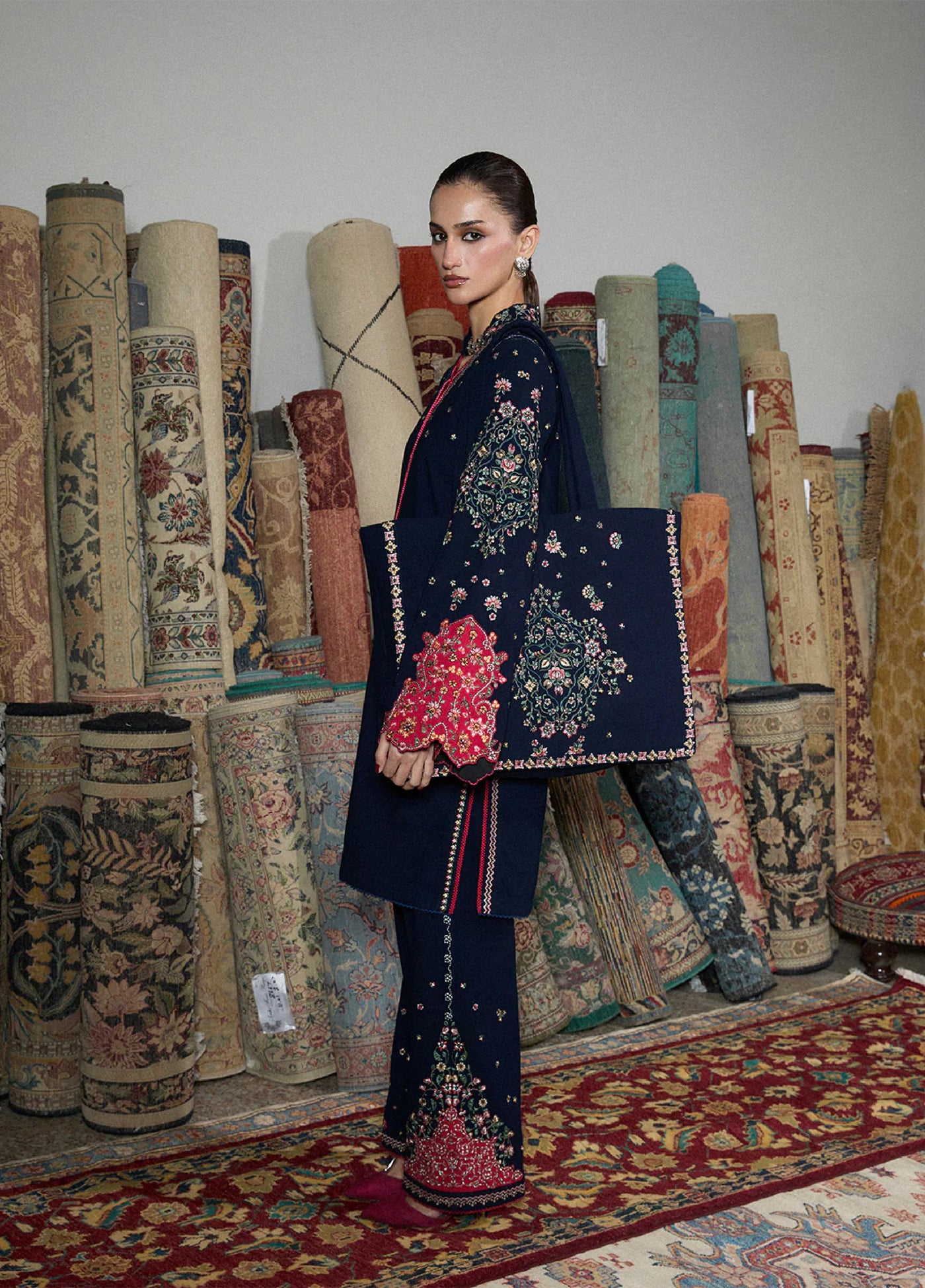 Jugnu by Hussain Rehar Unstitched Karandi Embroidered Suits 3 Piece HR25JW Firo - Winter Collection