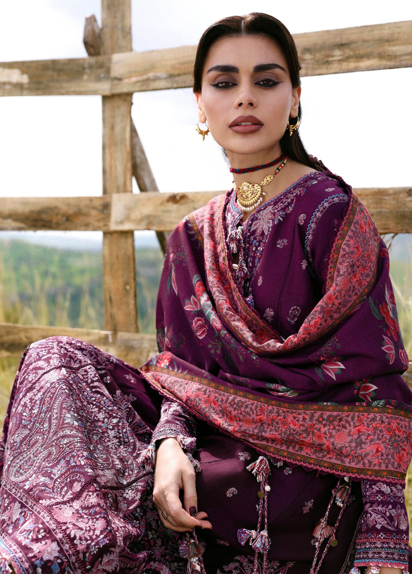 Hussain Rehar Embroidered Khaddar Suits Unstitched 3 Piece HRR25KW Jamni - Winter Collection