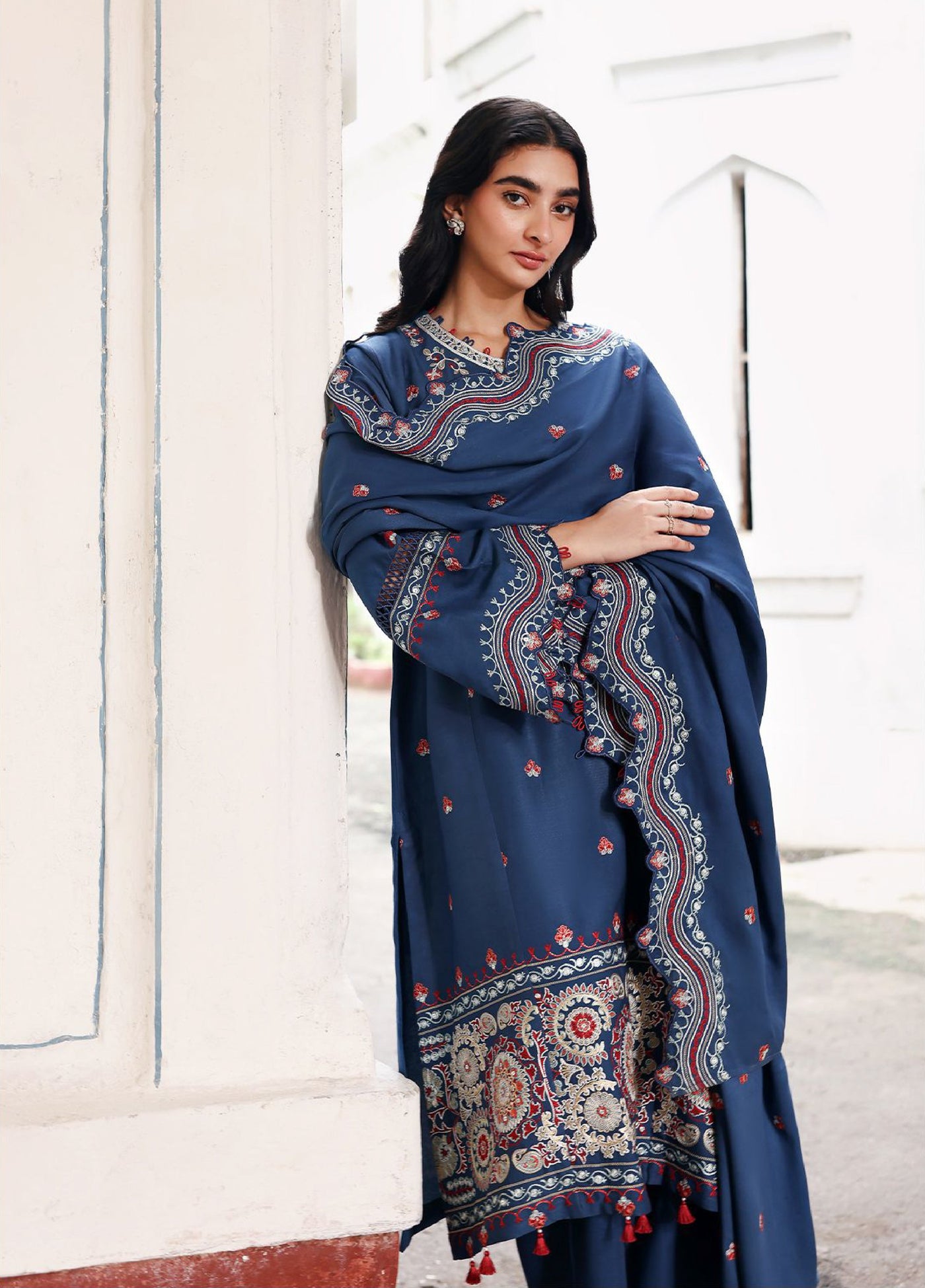 Cross Stitch Unstitched RTS Marina Embroidered Suits 3 Piece CS25MW D-04 Moonlit Garden - Winter Collection