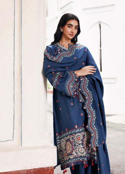 Cross Stitch Unstitched RTS Marina Embroidered Suits 3 Piece CS25MW D-04 Moonlit Garden - Winter Collection