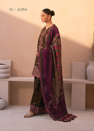 Rang e Khizaan by Xenia Unstitched Khaddar Embroidered Suits 3 Piece XE25SW D-12 AZRA - Winter Collection