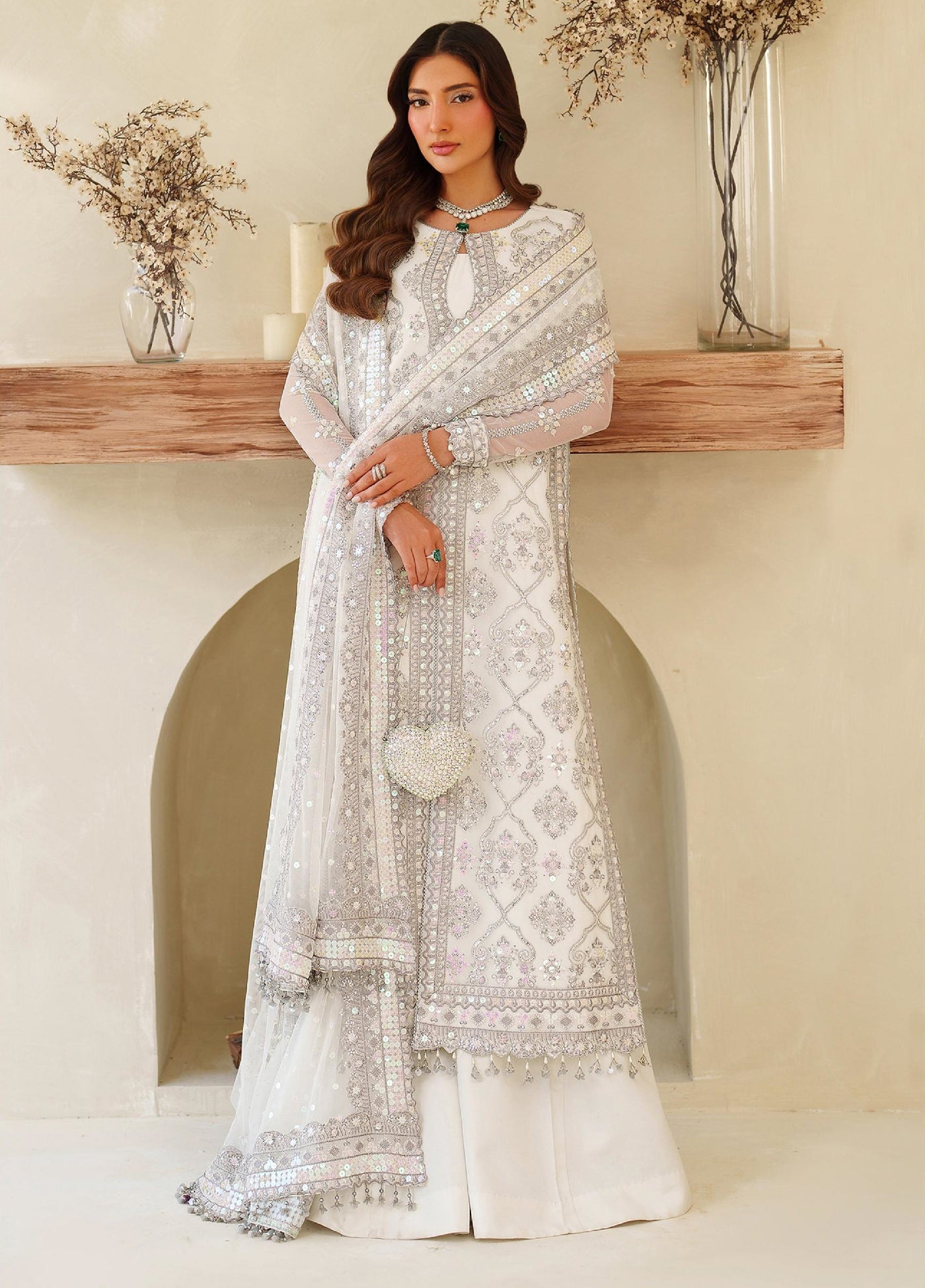 Meesa by Zarif Unstitched Net Embroidered Suits 3 Piece ZAF25MF ZRF-ML-01 MEEHAR - Winter Collection