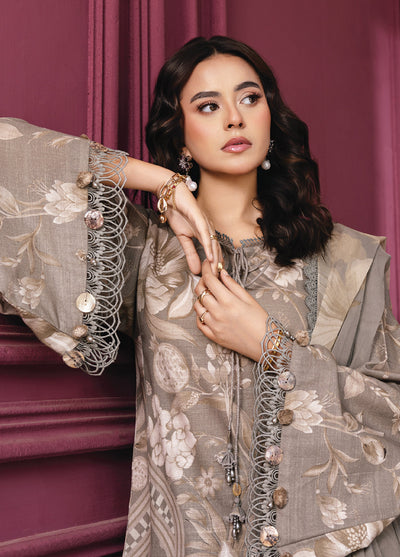 M Basics By Maria B Unstitched Digital Printed Linen 3 Piece MB25UW 1101-A - Winter Collection