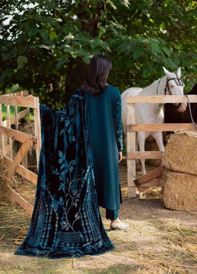 Nureh Exclusive Unstitched Luxury Palachi Embroidered Leather Peach Suits 3 Piece NU25PS NE-186 - Winter Collection