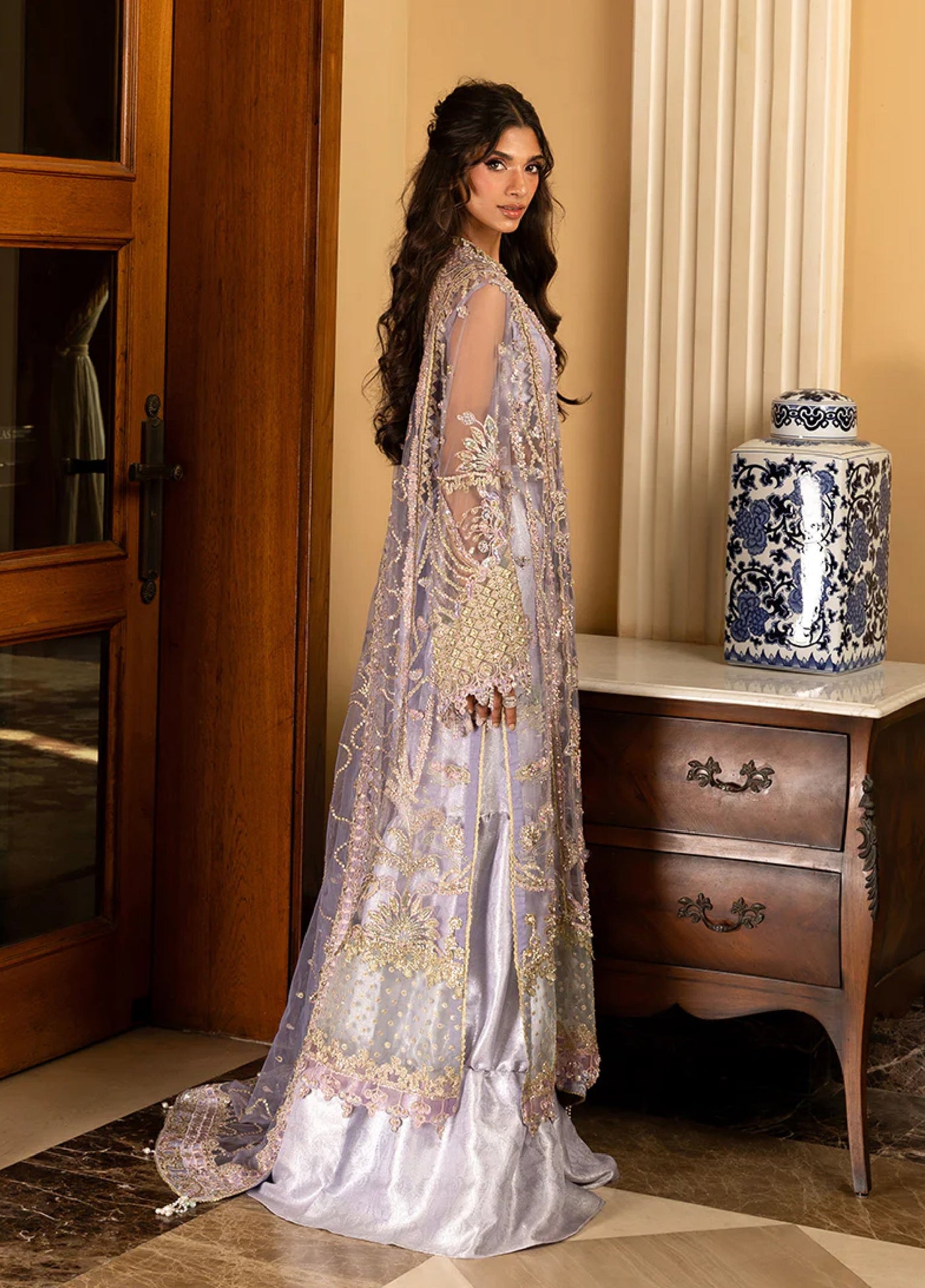 Darling by Mushq Unstitched Embroidered Net 4 Piece Suits MU25DW Simran - Wedding Collection