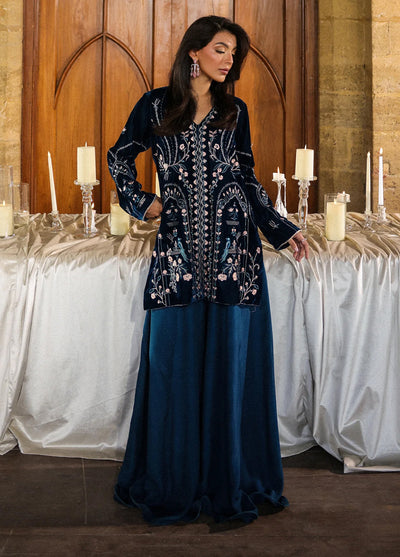 Elayra by Sahar Pret Velvet 2 Piece Embroidered Sapphire Allure - Festive Collection