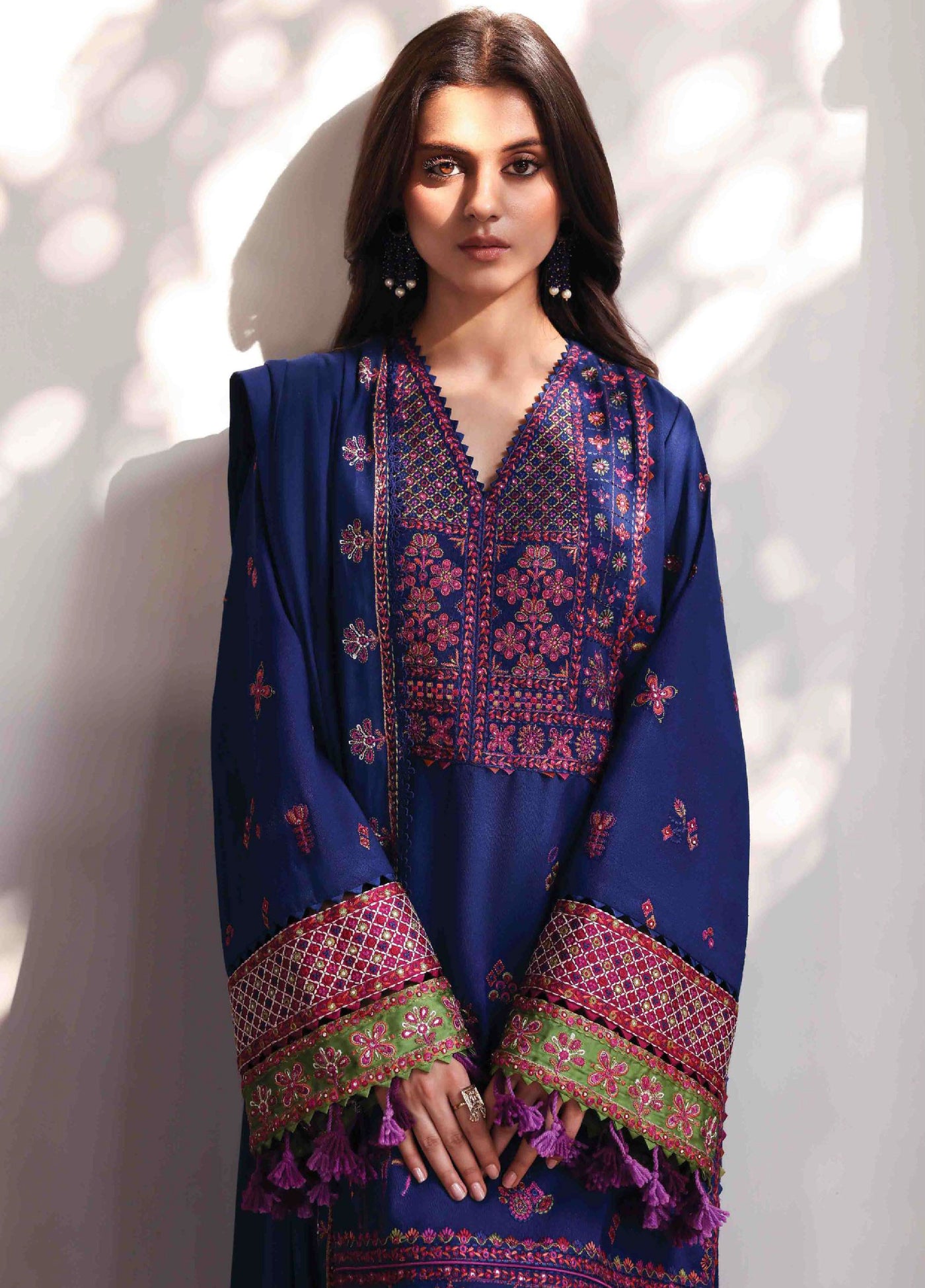 Amaris by Republic Womenswear Unstitched Luxury Shawl Karandi Embroidered Suits 3 Piece RW25AS D-10 - Winter Collection