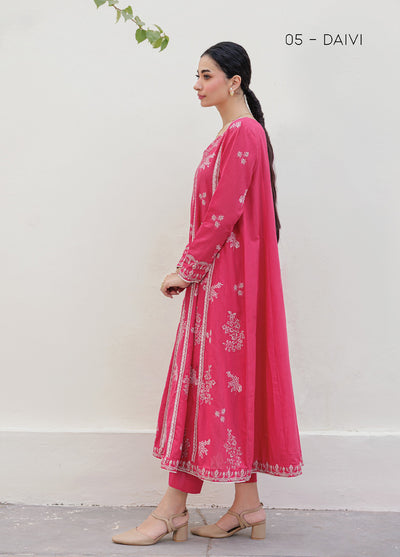 Xenia Unstitched Slub Khaddar Unstitched Embroidered Suits 3 Piece XE25SK D-05 Daivi - Winter Collection