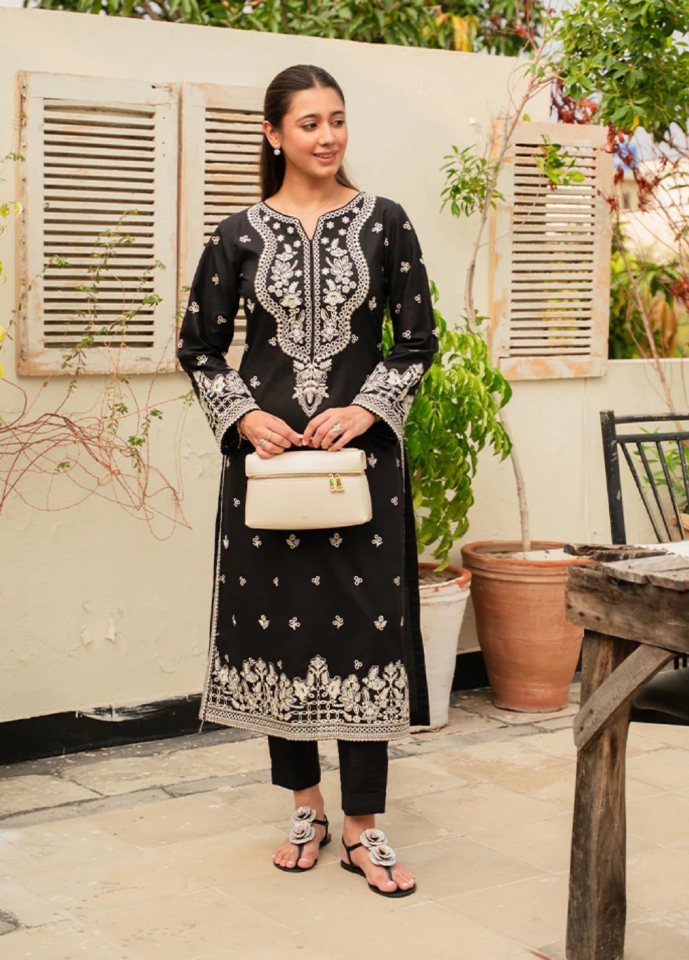 Basics by Gulaal Pret Embroidered Lawn 2 Piece DW-05 Monnlit Noir - Summer Collection
