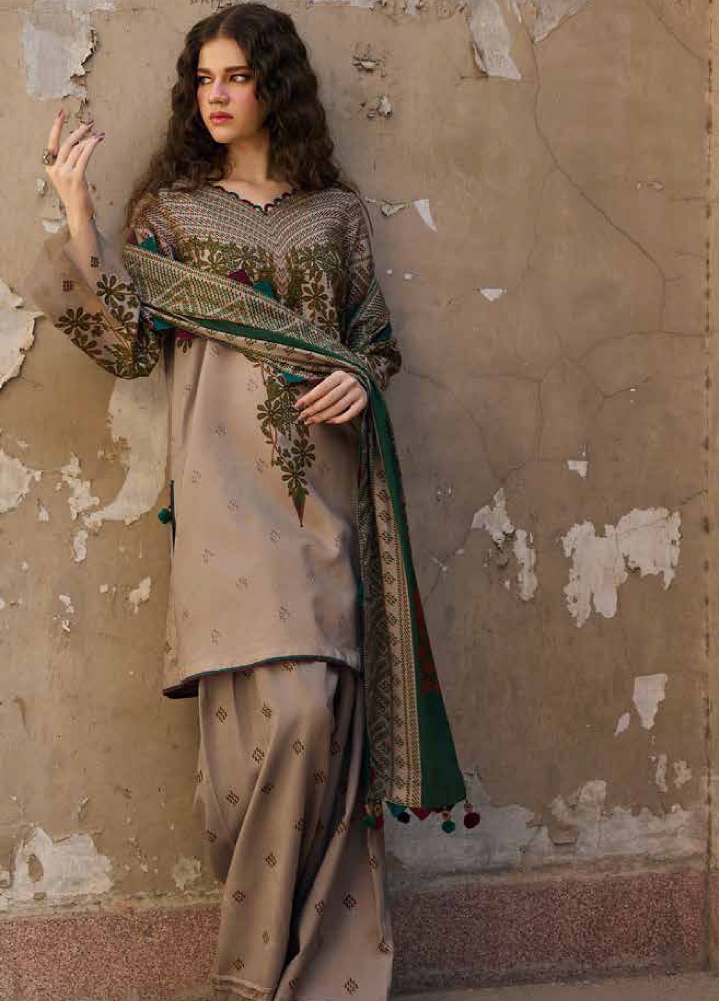 C Prints by Charizma Unstitched Linen Printed Suits 3 Piece CRZ25PL CPW5-19 - Winter Collection