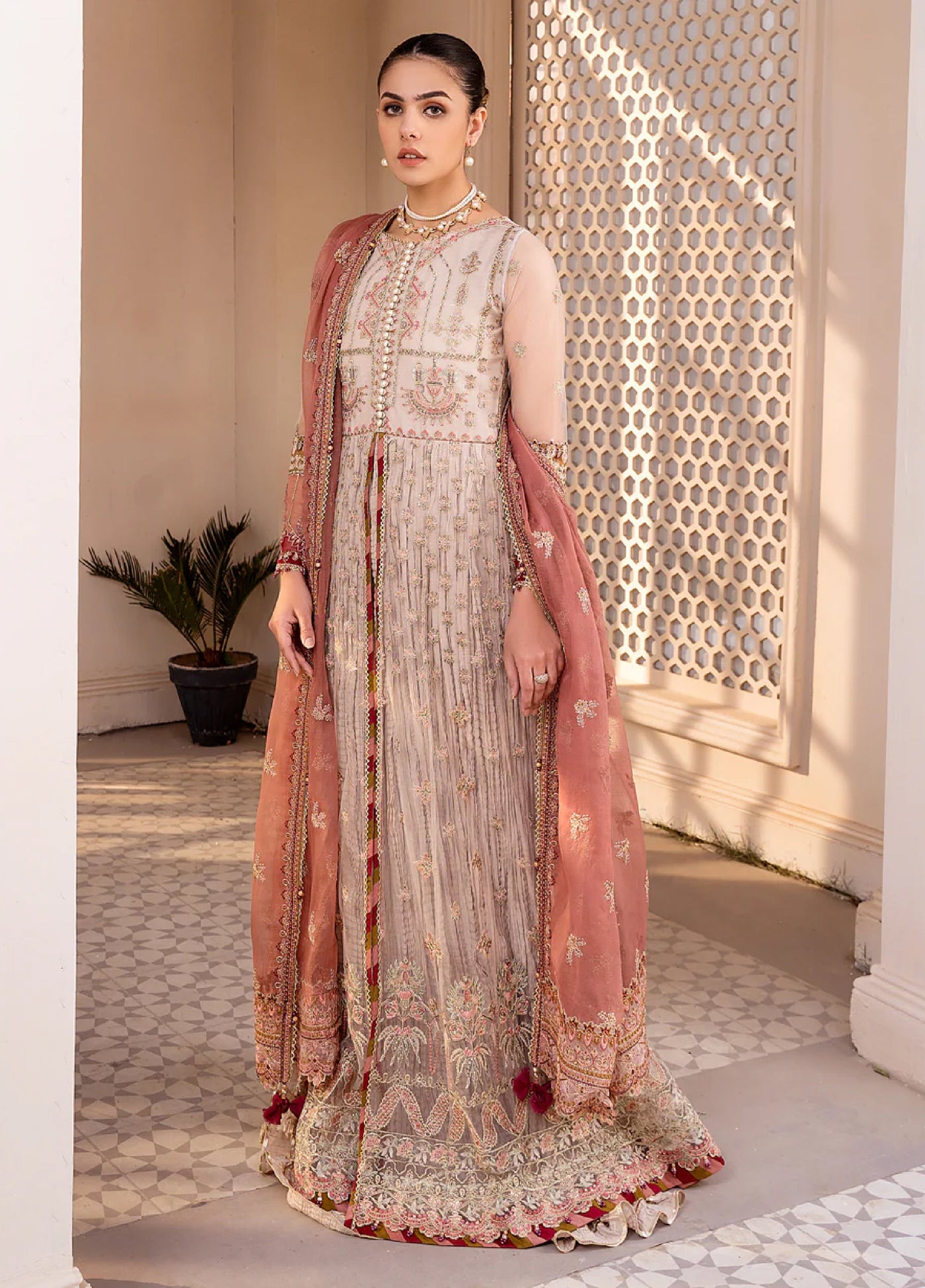 Xenia Formal Unstitched Luxury Net Suits 3 Piece XE25FL Shermina - Formals Collection