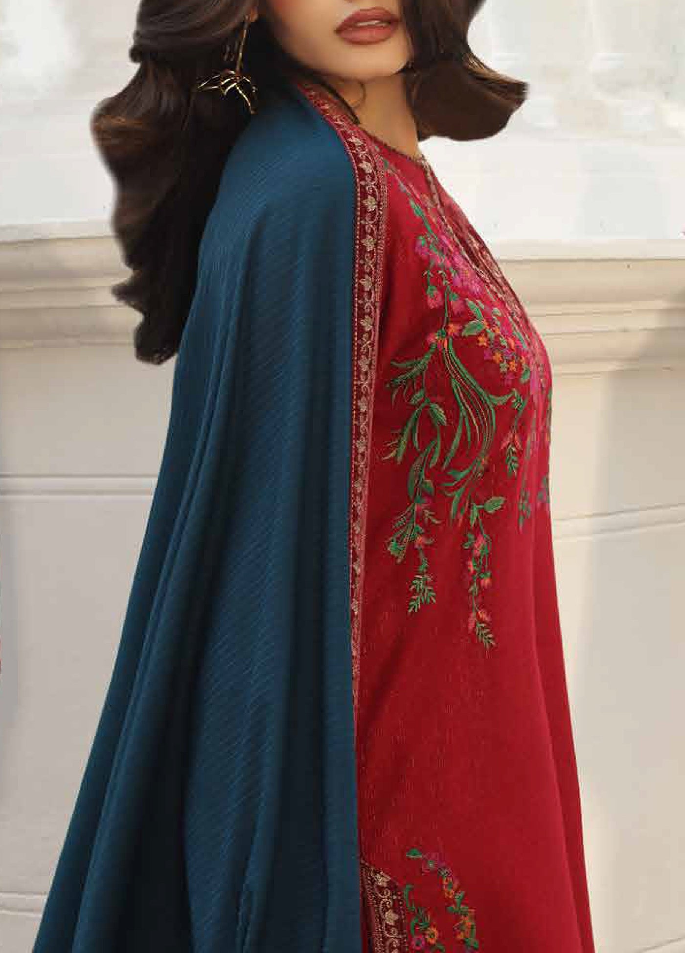 Charizma Signature Unstitched Embroidered Peach Leather 3 Piece CRZ25SP CSW5-02 - Winter Collection