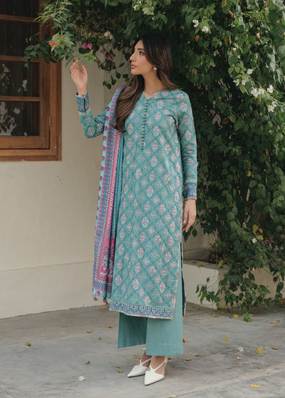 Xenia Unstitched Slub Khaddar Unstitched Embroidered Suits 3 Piece XE25SK D-09 Soma - Winter Collection