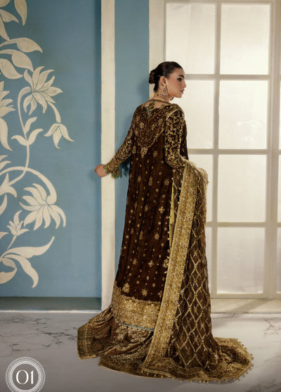 AIK Udaipur Velvet Unstitched Luxury Embroidered 3 Piece AIK25 D-01 - Formals Collection