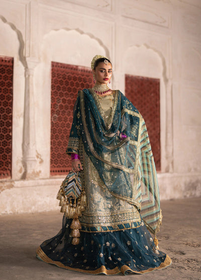 Zarlish Makhfi by Mohsin Naveed Ranjha Unstitched Embroidered Tissue Suits 3 Piece MNR25ZM Lehar - Festive Collection