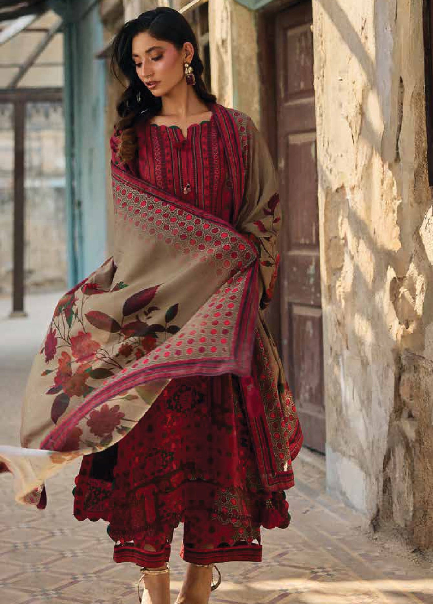 C Prints by Charizma Unstitched Linen Printed Suits 3 Piece CRZ25PL CPW5-23 - Winter Collection