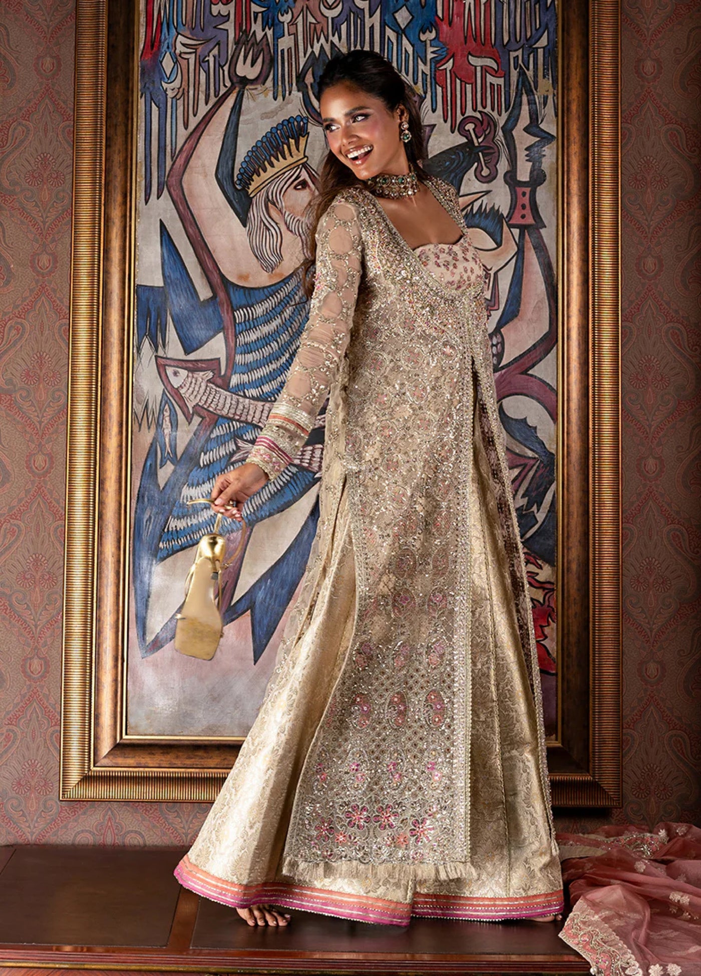 Darling by Mushq Unstitched Embroidered Organza 4 Piece Suits MU25DW Jhilmil - Wedding Collection