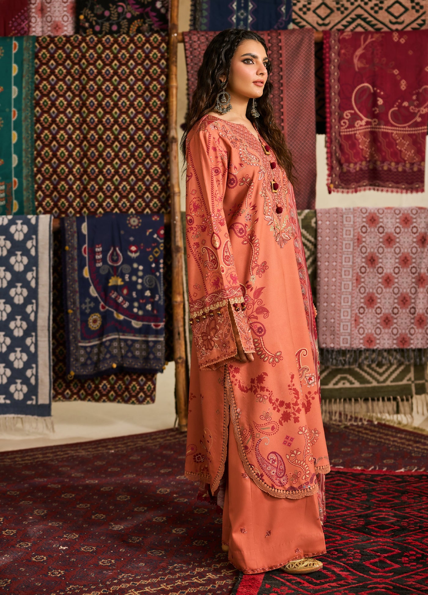 Zync by Florent One Nation Unstitched Khaddar Embroidered Suits 3 Piece FL25ON FL-9B - Casual Collection