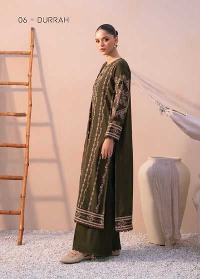 Xenia Unstitched Slub Khaddar Unstitched Embroidered Suits 3 Piece XE25SK D-06 Durrah - Winter Collection