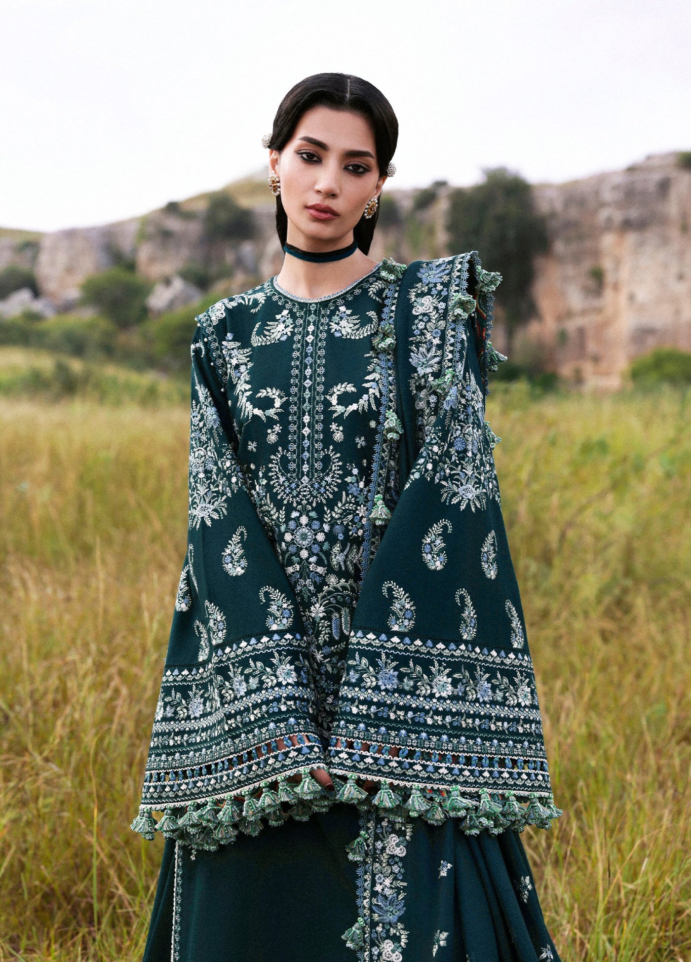 Hussain Rehar Embroidered Khaddar Suits Unstitched 3 Piece HRR25KW Johar - Winter Collection