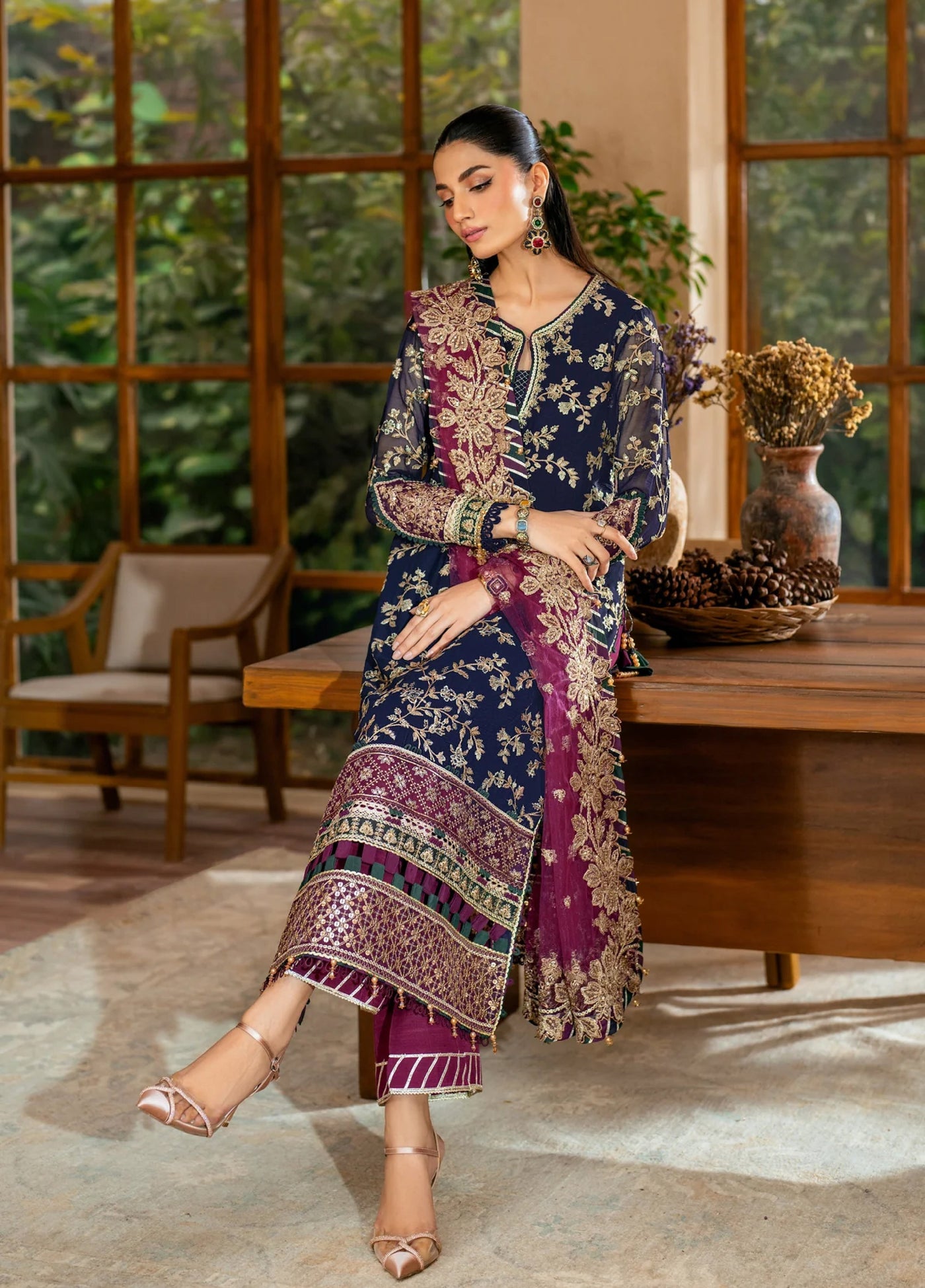 Xenia Formal Unstitched Luxury Chiffon Suits 3 Piece XE25FL Seraphina - Formals Collection