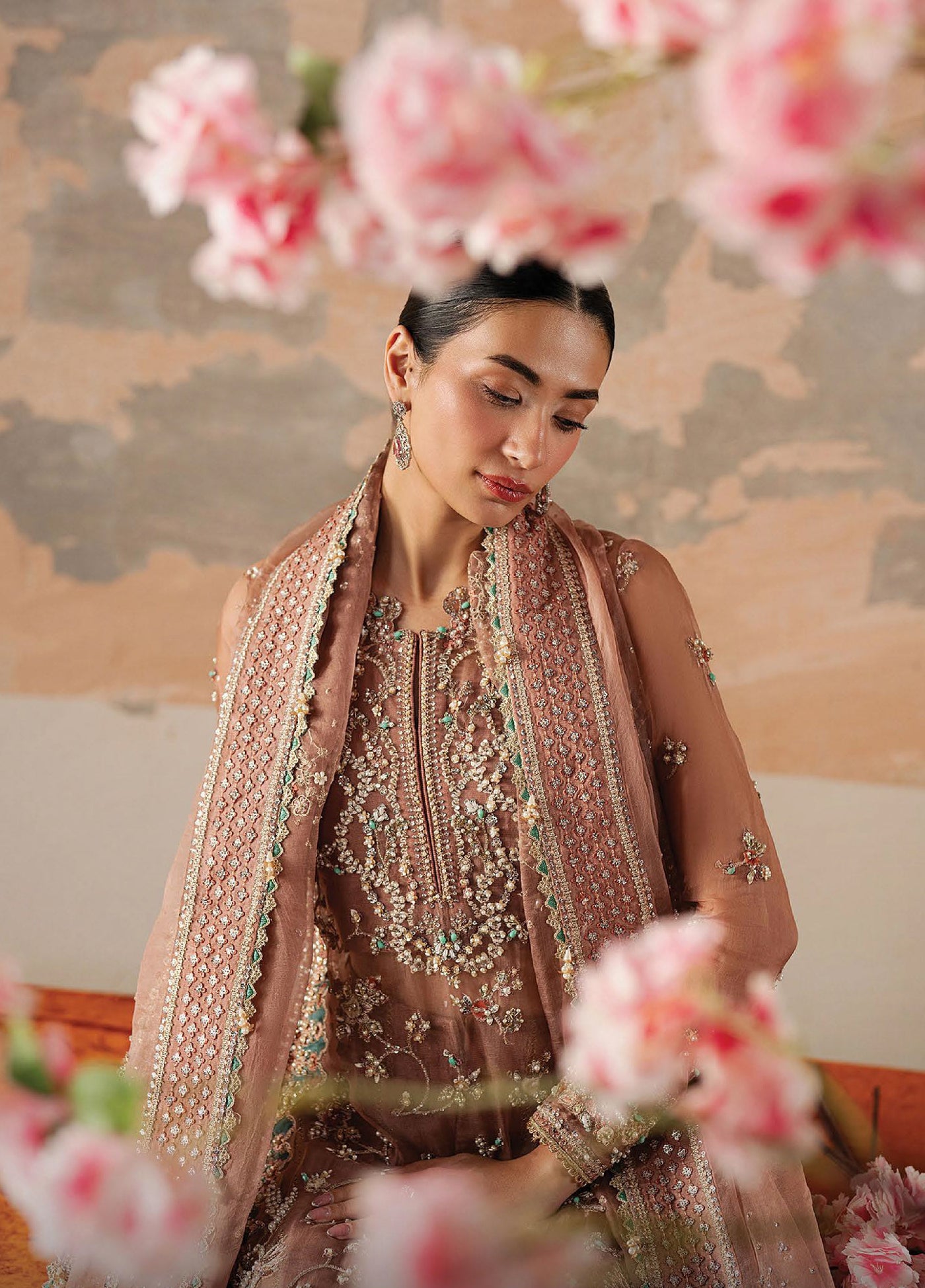 Solaris by Ayzel Unstitched Formals Organza Suits 3 Piece AAF25SW Rosara - Wedding Collection