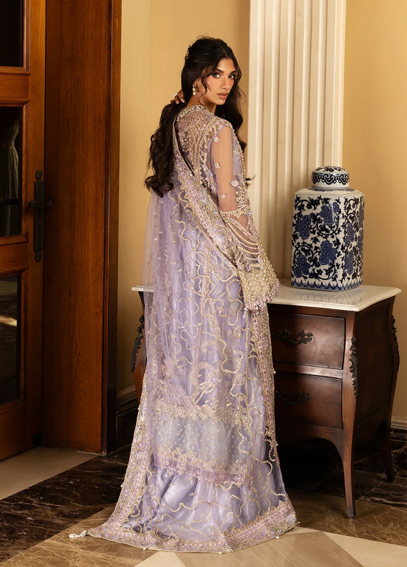 Darling by Mushq Unstitched Embroidered Net 4 Piece Suits MU25DW Simran - Wedding Collection