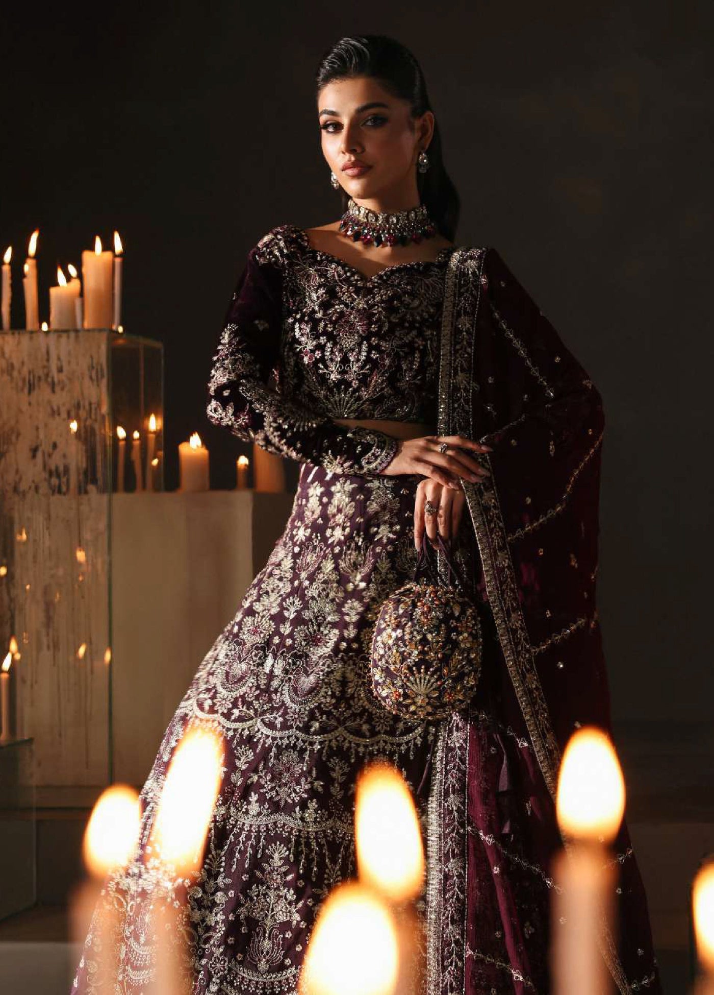 Marais by Gulaal Unstitched Velvet Embroidered 3 Piece Suits GL25VF GL-25-V10 Calira - Festive Collection