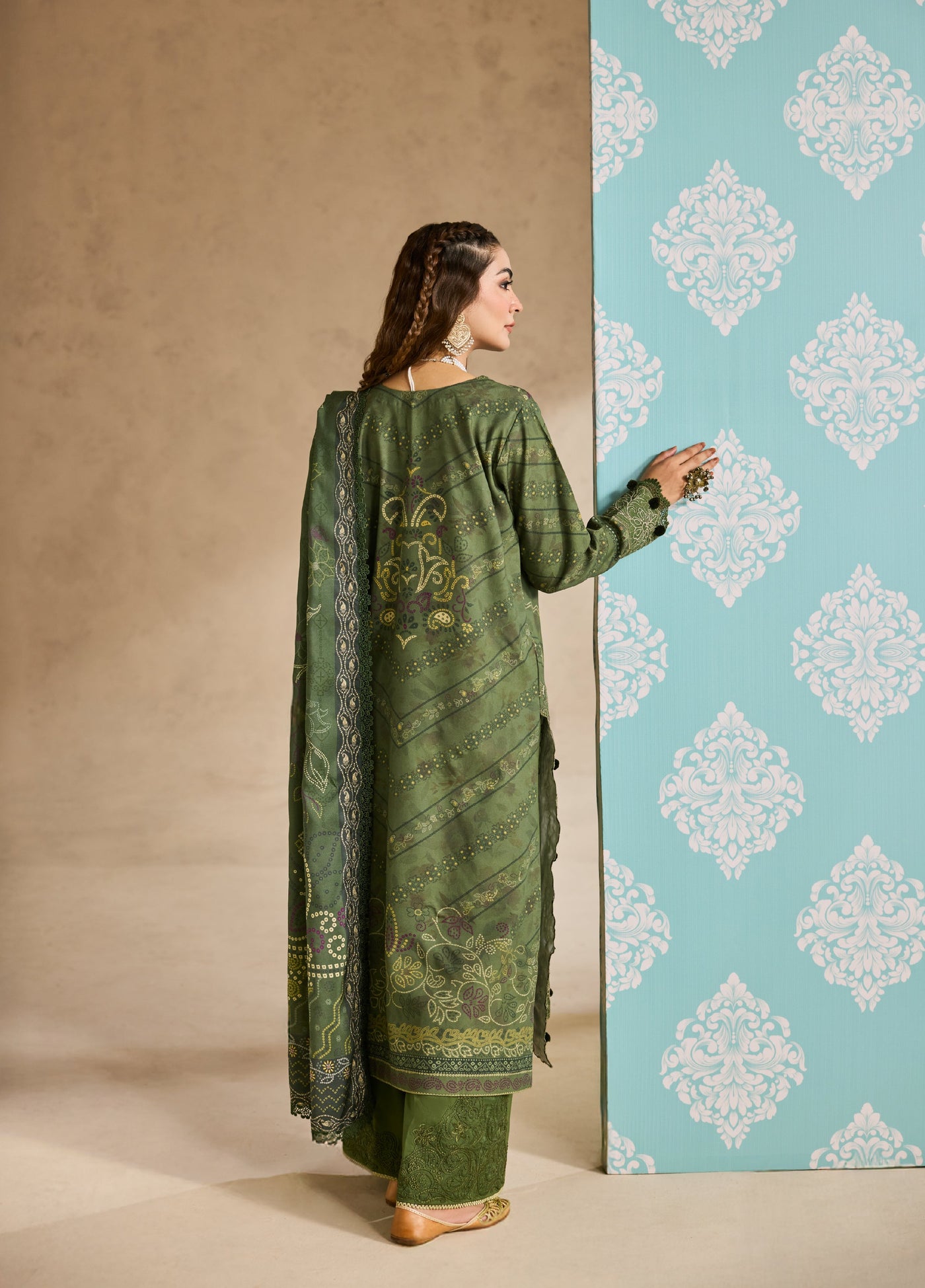 Zync by Florent One Nation Unstitched Khaddar Embroidered Suits 3 Piece FL25ON FL-8A - Casual Collection