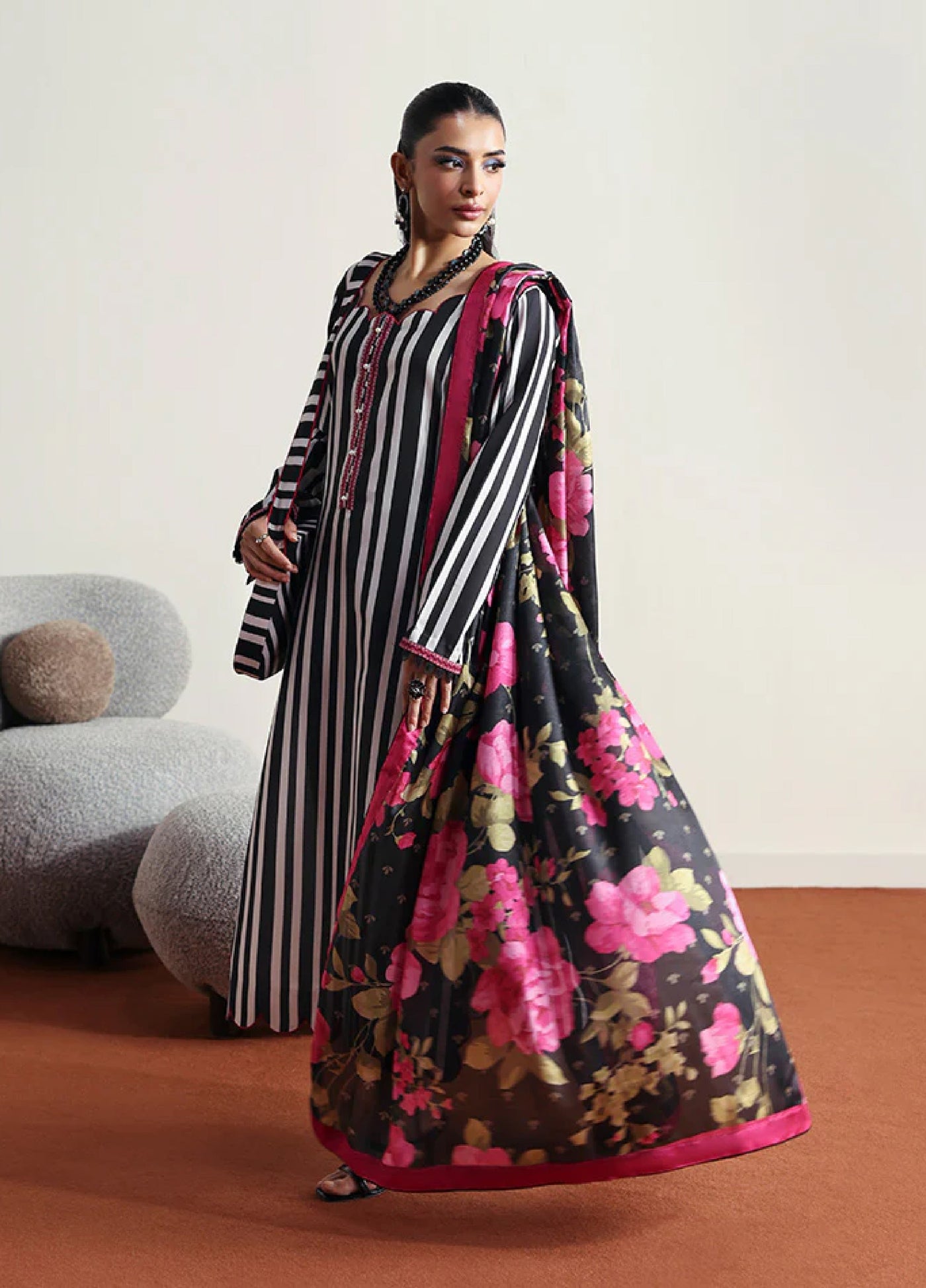 Basics by Gulaal Pret Embroidered Poly Lawn 3 Piece PL-05 Fleuron - Summer Collection