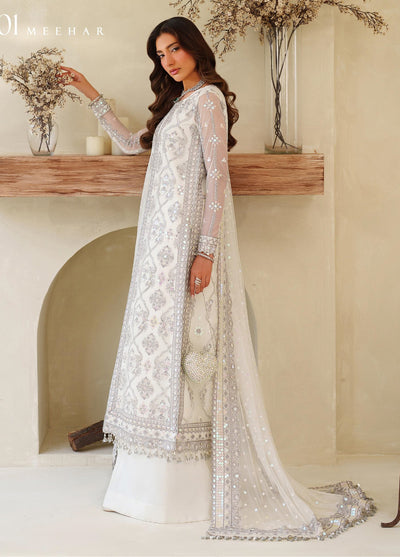 Meesa by Zarif Unstitched Net Embroidered Suits 3 Piece ZAF25MF ZRF-ML-01 MEEHAR - Winter Collection