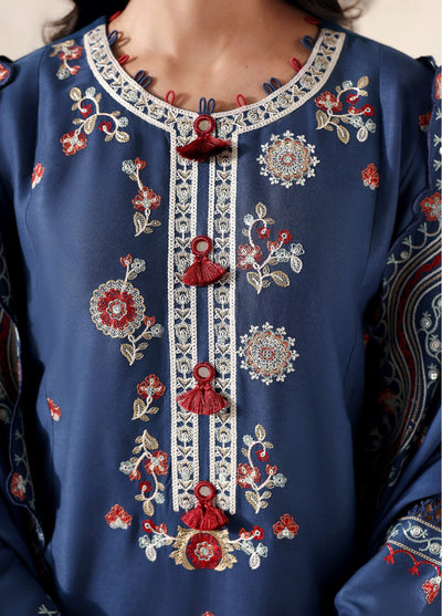 Cross Stitch Unstitched RTS Marina Embroidered Suits 3 Piece CS25MW D-04 Moonlit Garden - Winter Collection