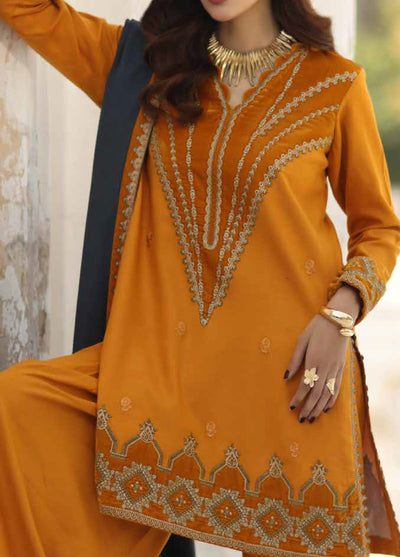 Charizma Signature Unstitched Embroidered Peach Leather 3 Piece CRZ25SP CSW5-08 - Winter Collection