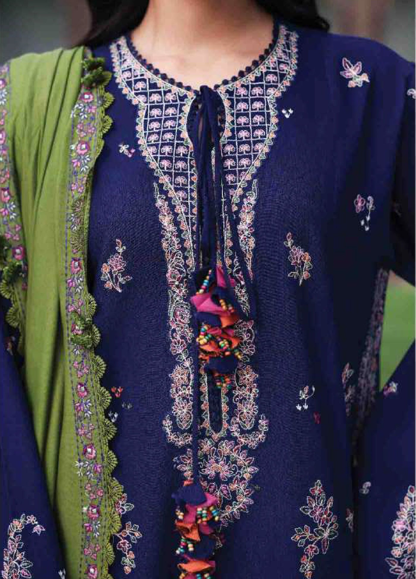Amaris by Republic Womenswear Unstitched Luxury Shawl Khaddar Embroidered Suits 3 Piece RW25AS D-1 - Winter Collection
