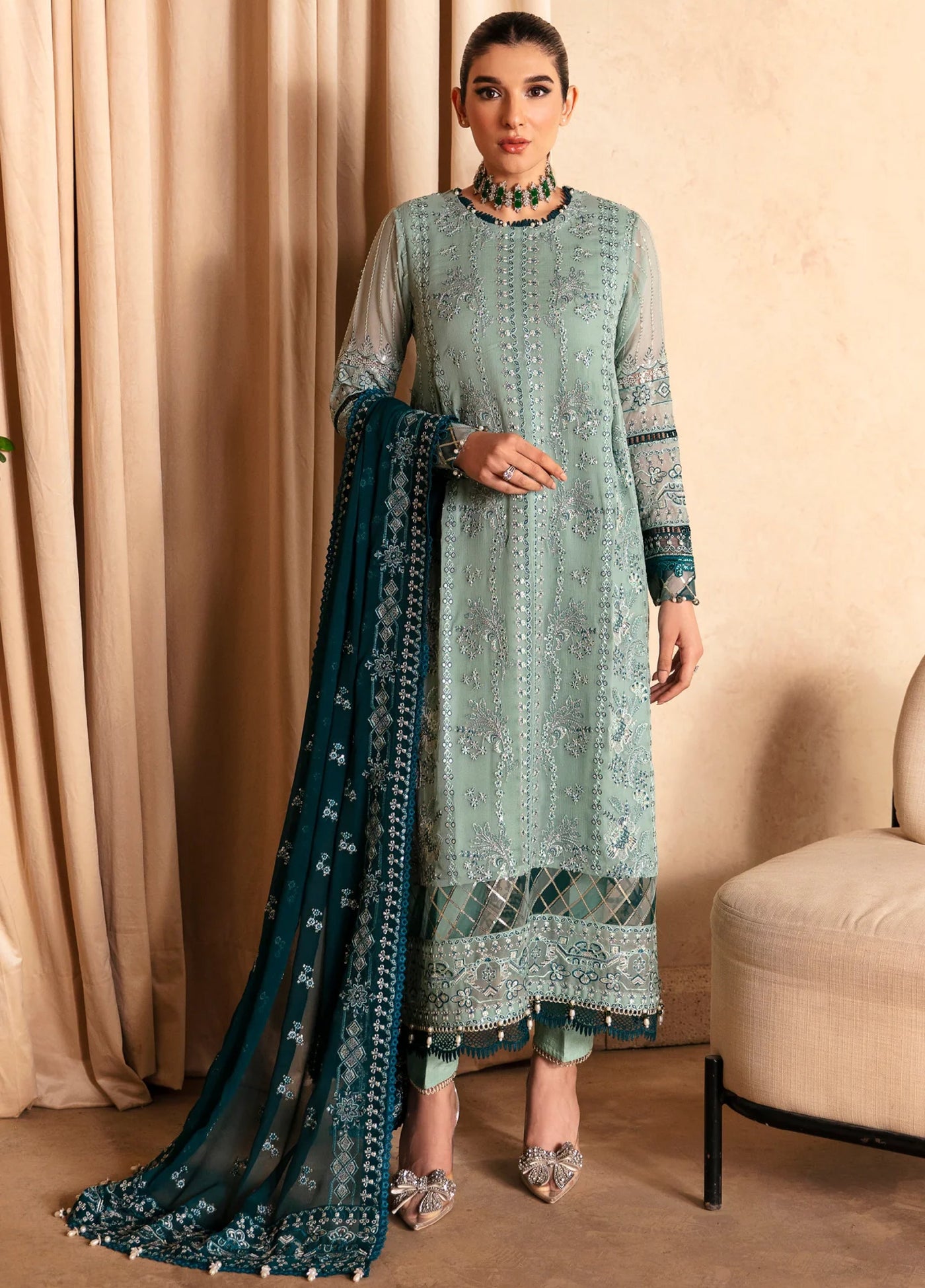 Xenia Formal Unstitched Luxury Chiffon Suits 3 Piece XE25FL Khira - Formals Collection