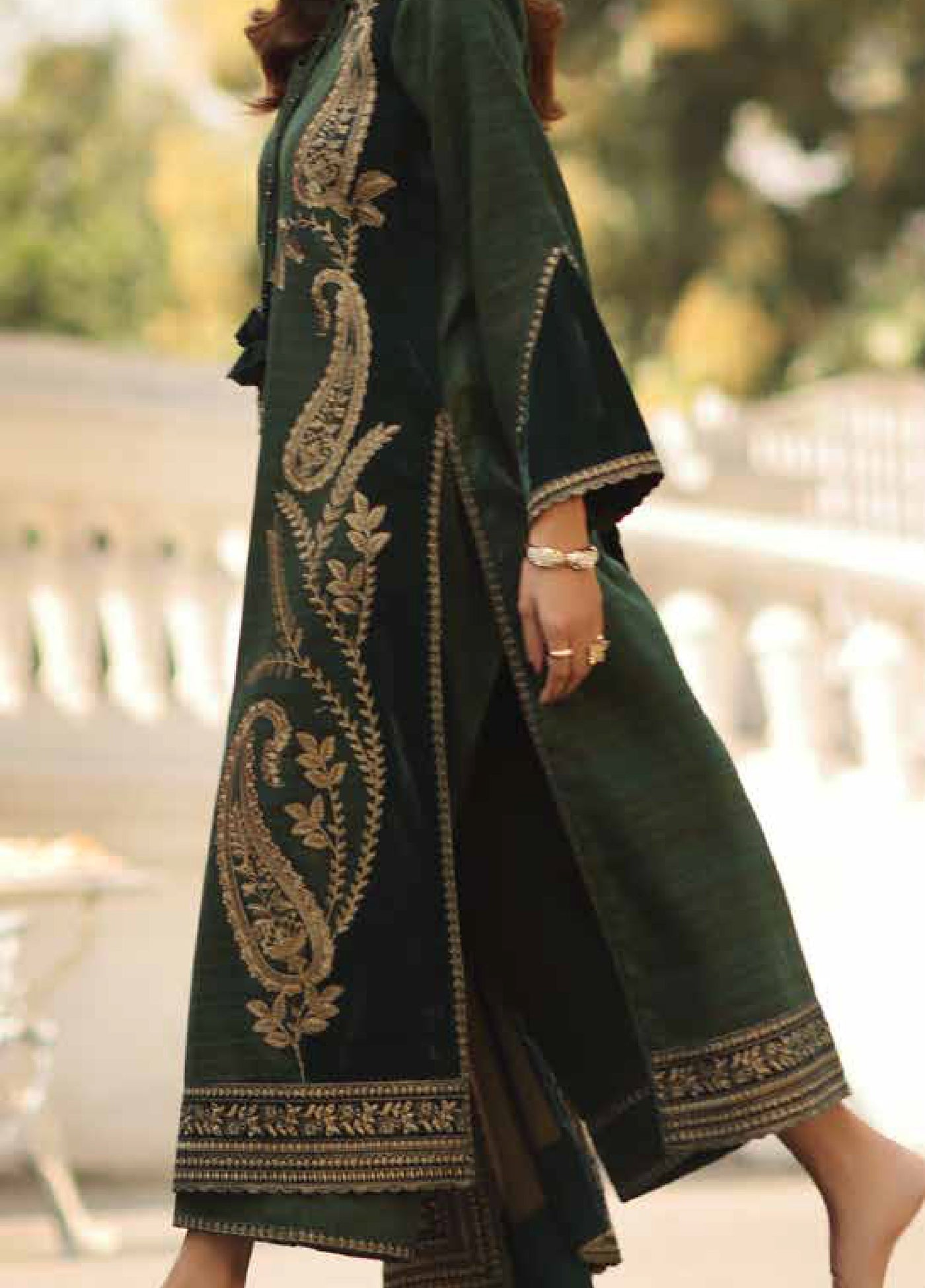 Charizma Signature Unstitched Embroidered Peach Leather 3 Piece CRZ25SP CSW5-07 - Winter Collection